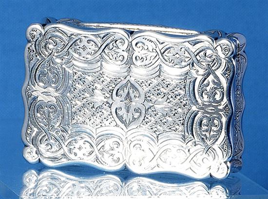 A Victorian silver snuff box, by Frederick Marson, Length 83mm Weight: 4.3oz/134grms